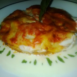 Lasagna with parmesan sauce